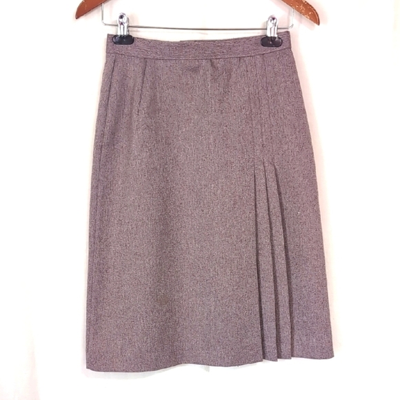 Vintage Union Made Heather Purple Wool Pleated Skirt Size 26 - Picture 1 of 5